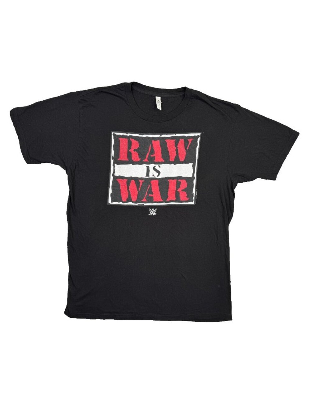 WWE Raw Is War T Shirt Mens Large L Attitude Era Wrestling Black Short Sleeve